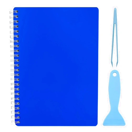 DHATMYC Reusable Sticker Book Collecting Album A5 Size 80 Sheets Sticker Collection Storage Book for Adults Blank Release Paper Sticker Organizer Saver Book with Tools (Blue)