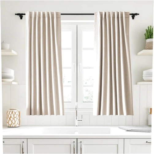 UHITECH Ivory Blackout Curtains 54 Inches Long Thermal Insulated 2 Panels Sets Bedroom 100% Black Out Curtain Light Blocking Drapes for Nursery Kids (52W x 54L)
