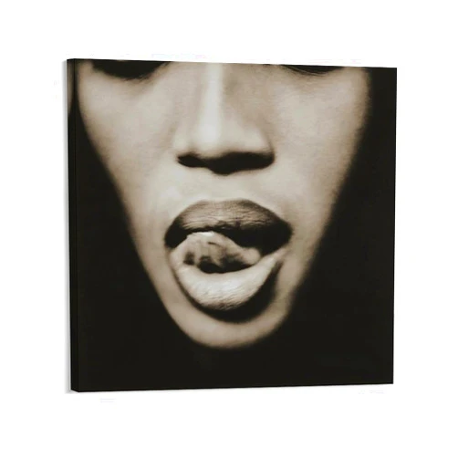 RUICAI Naomi Campbell Hottie Poster Black And White Art Poster Portrait Poster Canvas Poster Bedroom Decor Office Room Decor Gift Frame-style 12x12inch(30x30cm)