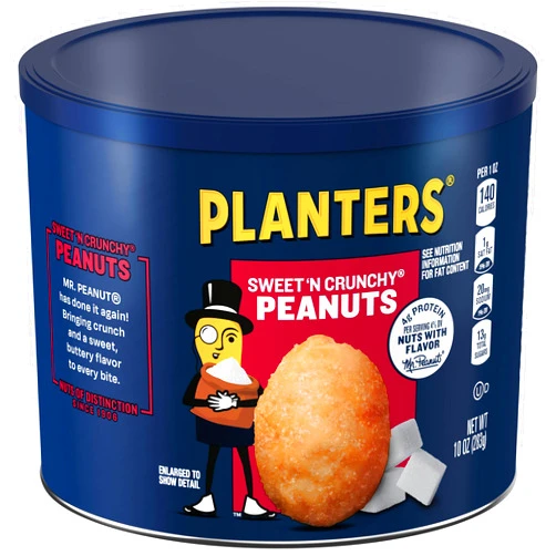 PLANTERS Sweet 'N Crunchy Peanuts, 10 oz. can (Pack of 6)