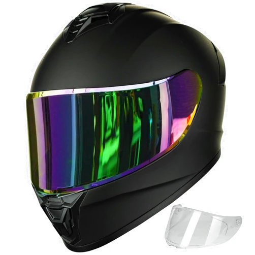 Auboa Full Face Motorcycle Helmets for Adult Men Women Lightweight Street Bike Motorbike Racing Casco Moto Helmet with Extra Clear Visor DOT Approved Model AU-T801