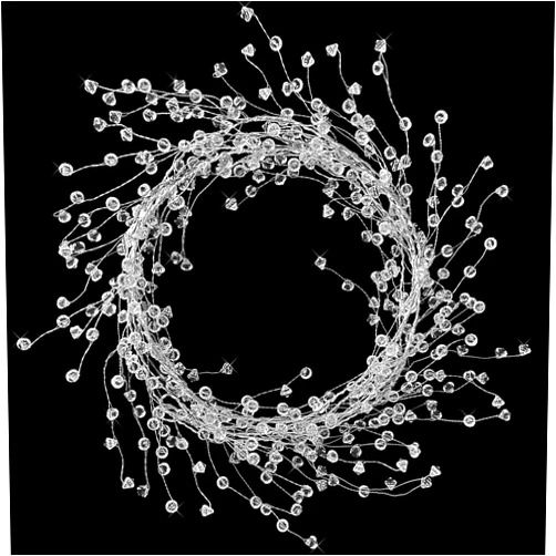 Pynqdfu 15 FT Ice Wire Clear Garland,Christmas DiamondTree Decor,Plastic Clear Acrylic Crystal Diamond Jewel Bead Garland Ornaments for DIY Wreath Crafts,Christmas Decorations,Wedding
