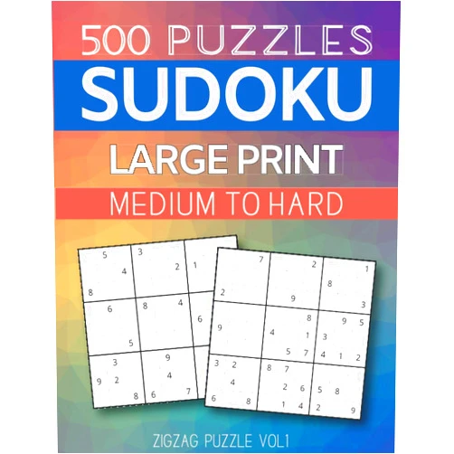 Zigzag Puzzling 500 Sudoku Puzzle Book for Adult: Large Print Medium to Hard Sudoku Puzzle with Solutions. Zigzag Puzzle vol1.