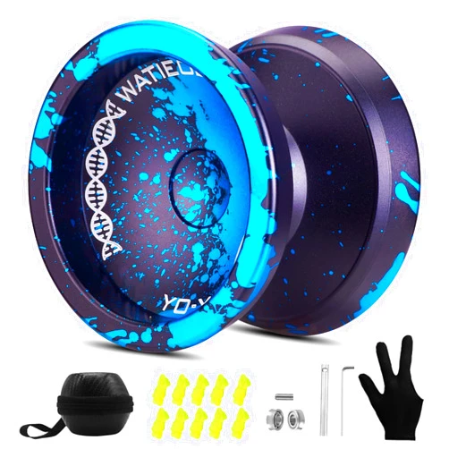 WATIEOBOO Yoyo Professional Responsive Yoyo Bearing for Kids Beginner Unresponsive Yoyo Bearing for Adults Advanced Yoyo Player-Black and Blue