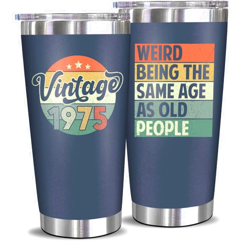 NewEleven 50th Birthday Gifts For Men Women - 1975 50th Birthday Decorations For Him Her - Present For Men Women Turning 50 Year Old Gifts For Mom, Dad, Wife, Husband - 20 Oz Tumbler