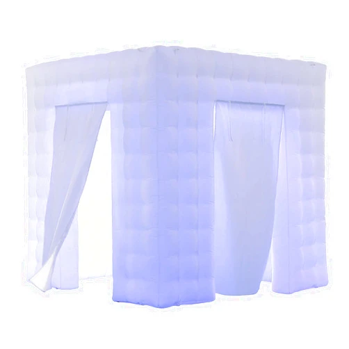 SAYOK Portable Inflatable Photo Booth Enclosure (White, Two Doors, 8.2x8.2x8.2ft), Photo Booth Tent with Air Blower and Remote Controller, Photo Booth Backdrop for Party Wedding Event