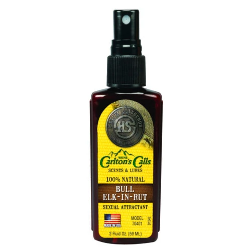Hunters Specialties Natural Bull Elk-in-Rut Urine 2 Fluid Oz Atomizer Bottle | Powerful Natural Cover Scent Deer Lure Attractant for Hunting