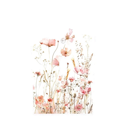 Rcaryponeatra Boho Floral Watercolor Pink Wildflower Butterfly Decorative Light Switch Cover 1 Gang Single Toggle Device Electrical Faceplate Switchplates Decorator Outlet Wall Plate for Bedroom Living Room Decor