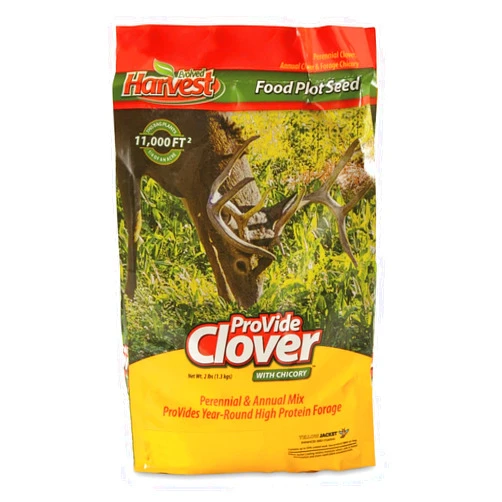Evolved Habitats EVOLVED HARVEST ProVide Clover with Chicory Food Plot for Deer - Provides Year-Round High Protein Forage, 2 Lbs.