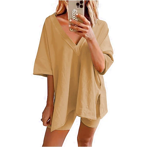Peaceglad 2 Piece Outfits for Women Oversized Reversible Biker Short Sets Hot Shot Set Tracksuit