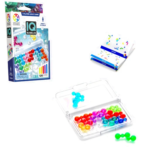 SmartGames IQ Bubbles - A Colorful Logic Travel Game with 120 Challenges for Ages 7 - Adult