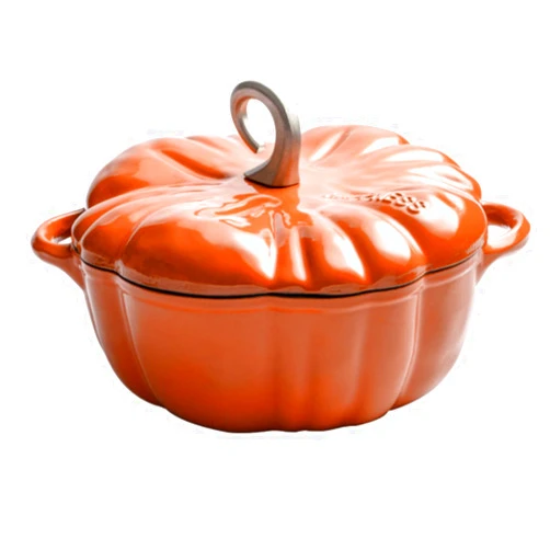 COUEMT 4qt Pumpkin Dutch Oven –Pumpkin Cast Iron Dutch Oven –Pumpkin Shape Cooking Pot Enamel Pot – Enamelled Cooking Pot –Serves 3-5, Halloween Thanksgiving Decor Pot Gifts