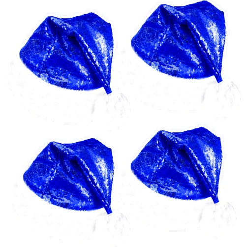SATINIOR 4 Pcs Santa Hat, Unisex Velvet Christmas Hat with Comfort Lining and Plush Brim for Party (Sequin Blue,Over 14 Years Old)