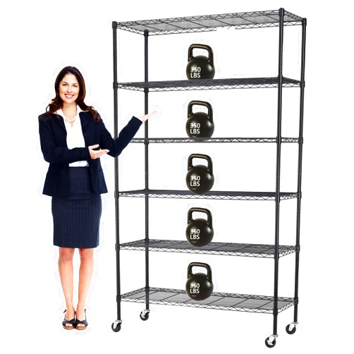 Dopinmin 6-Tier Steel Wire Shelving Unit, 48x18x82in, 2100lb Capacity, Adjustable NSF Certified Storage Rack with Casters - For Garage, Kitchen, Pantry