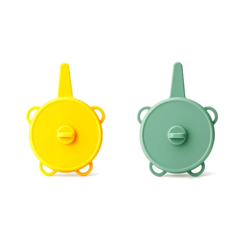 NatuDelight Fermentation Lids for Mason Jars, Silicone Airlock Lids for Sauerkraut, Kimchi & Pickles, Self-Adjusting, Fits Wide & Small Mouth Jars, Starter Kit of 2 (Green & Yellow 3