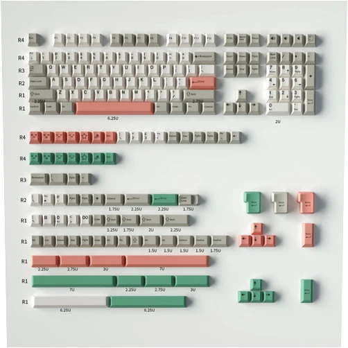Sumgsn Retro 9009 Keycaps 192 Keys Doubleshot Cherry Profile Keycap Set Fit for 60% 65% 75% 95% Cherry Mx Switches ISO ANSI Layout Mechanical Keyboard