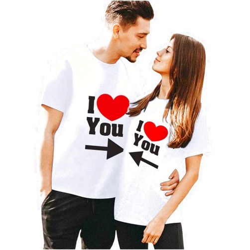 Generic Couples Matching Shirts Set Matching Men Women Letter Print Love Couple T-Shirt Blouse Tops Valentine's Day Clothes