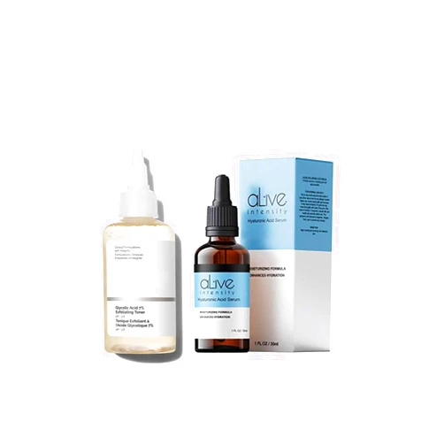 Alive Intensity Glycolic Acid 7% Exfoliating Toner with Alive Intensity Hyaluronic Acid Serum