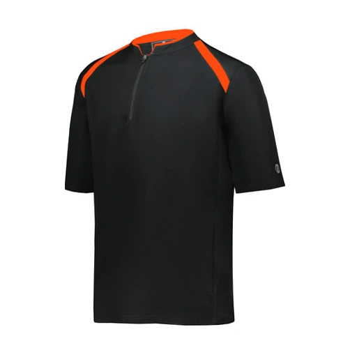 Holloway Clubhouse Short Sleeve Pullover Cage Jacket - Stretch Mesh, Quarter Zip, Low Profile Collar