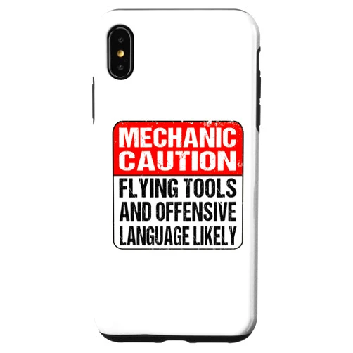 Schrauber Geschenke für Männer - Mechaniker iPhone XS Max Mechanic Caution, Hobby Car Screwdriver - Car Mechanic Case