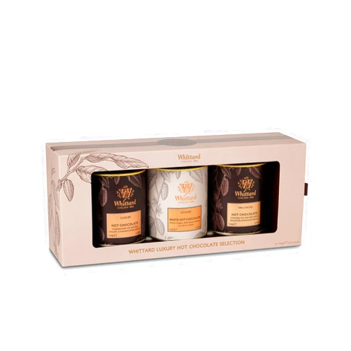 Whittard of Chelsea - Luxury Hot Chocolate Selection - Milk Chocolate, Dark Chocolate & White Chocolate Mix, Vegetarian, Baking Cocoa (3 flavors, 1ct)