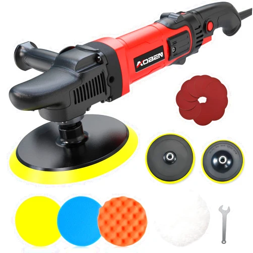 AOBEN Car Buffer Polisher,Rotary polisher,1600W Car Polisher Waxer with 6 Variable Speed,4 Polishing Pads,Detachable Handle for Car Polishing and Waxing