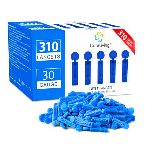 CARELIVING Lancets for Diabetes Testing - 30 Gauge Diabetic Lancets for Blood Testing and Glucose Testing - Fits Most Lancing Devices - Sterile, Single Use 30g Blood Sugar Lancets - 310 Count