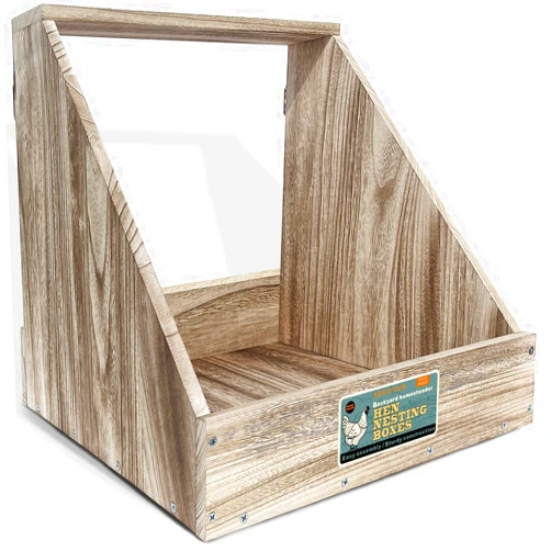 APRICOCK Single Compartment Hens Nesting Box, Chicken Coop Accessories, Wood Nesting Boxes for Up to 5 Hens, Big Duty Laying Nest Box for Duck and Poultry(1 Pack)