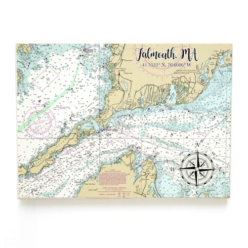 MapMom Falmouth, MA Wood Map Plank Wall Art | 11