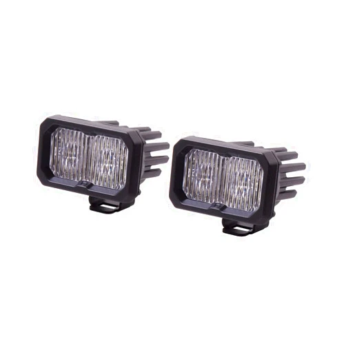 Diode Dynamics SSC2 SAE/DOT White Pro Standard LED Pod (pair), SAE Fog w/Amber Backlight
