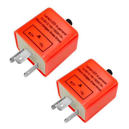 Tobenbone CF-13 Led Flasher Relay 3 Pins 12V Adjustable Frequency Flasher Relay for Led Turn Signal, CF13 EP34 Electronic Hyper-Flashing Fast Flash Signal Indicator(2PCS)