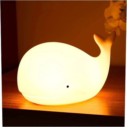 LOVERUIS Cute Night Light for Kids - Nightlight for Children Animal Whale Night Lamp Birthday Halloween Christmas Gift with Color Changing USB Rechargeable for Toddler Baby Bedroom (Whale)