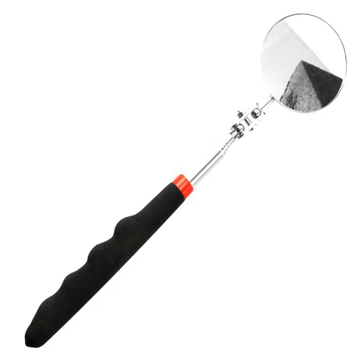ZZHXSM Stainless Steel Telescopic Review Mirror 30mm Round Mirror 360 Degree Rotation Telescoping Inspection Mirror Mechanics for Viewing Dead Angle, Checking the Underbody