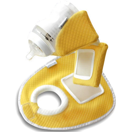 Furnabell Adjustable Baby Bottle Holder 2 in 1, Baby Bottle Holder Hands Free Feeding, Bottle Propper, Bottle Holder for Baby (Yellow)
