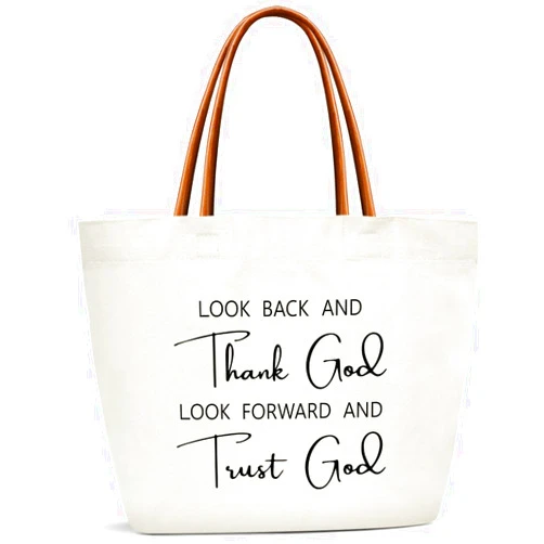 ZEDEV Christian Gifts Canvas Tote Bag For Women Reusable Grocery Shoulder Bag for Work Travel Gym