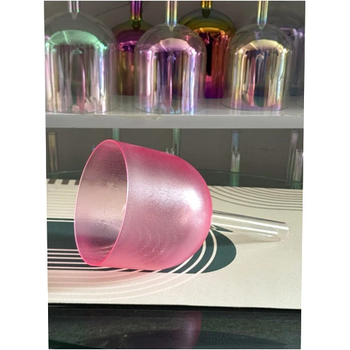 VAMN MAVN Handle Clear Frost Flowers Pink F Heat Chakra Quartz Crystal Singing Bowl 6