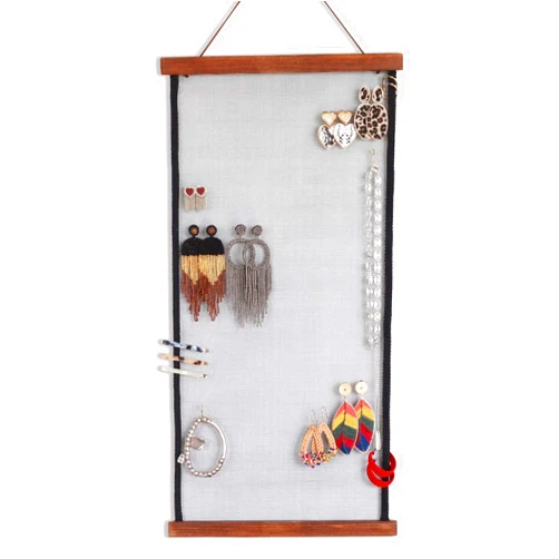 Heesch Earring Organizer Wall Monut, Display Hanging Jewelry Organizer for Studs Dangle Earrings and Necklaces Holder Rack for Women Girl Gift