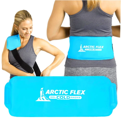 Arctic Flex Reusable Hot & Cold Gel Ice Pack Wrap with Strap - Hot & Cold Therapy Gel Ice Pack Wrap for Injuries, Pain, Shoulder, Knee, Back, Elbow & Foot - Flexible Wrap Around Cold Pack & Compress