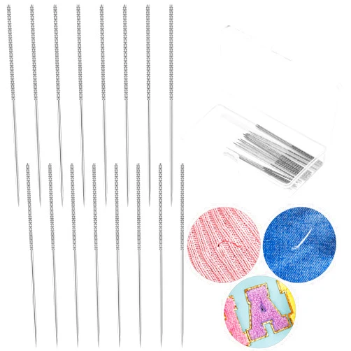 HLARTNET 16 PCS Snag Repair Needle, Snag Fixer Needles, Thread Puller Needles for Snags, Snag Repair Tool for Woven Knitted Fabric Include Sweater Jeans (0.03 x 2.36 Inches)
