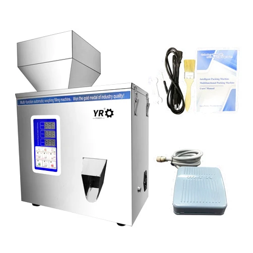 YR YURUI Pro Powder Filling Machine Dispenser Filler Automatic Intelligent Weighing Scale Filling Machine with Foot Pedal (1-100g Weighing Machine)