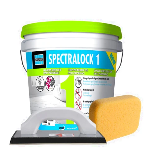 Generic LATICRETE Spectralock 40 Colors Grout Bundle, Rubi Grout Floats PRO, Hidro Rounded Sponges (Bright White)