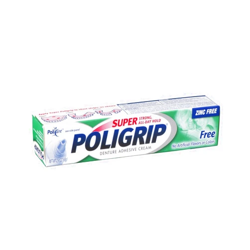 Super Poli-Grip Poligrip Free Dent Adh Size 2.4z Poligrip Super Free Denture Adhesive Cream