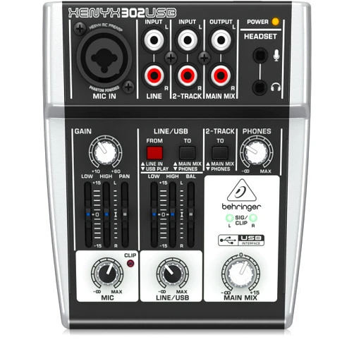 Behringer XENYX 302USB Premium 5-Input Mixer with Mic Preamp and USB/Audio Interface
