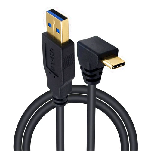 Poyiccot USB Type C 90 Degree Cable 3.3feet/1m, Up & Down Angle USB 3.0 A to USB C Fast Charging Cable for Samsung Galaxy, Tablets and More