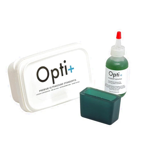 Opti+ Standoff Opti+ Ultrasound Probe Standoff Kit, Cleaning Solution, High Clarity Standoff, Case