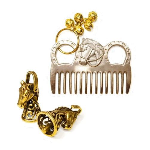 YAOTECH Curry Comb for Horse and Decorative Bell for Horse