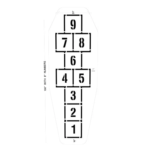 PolyTough Standard Hopscotch Stencil - 1/8