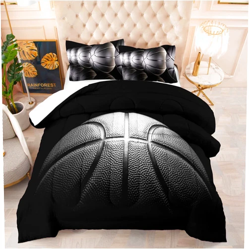Tailor Shop Boys Comforter Set Queen Size Basketball Bedding Sets for Boys Sports Comforter for Kids with 2 Pillowcases……