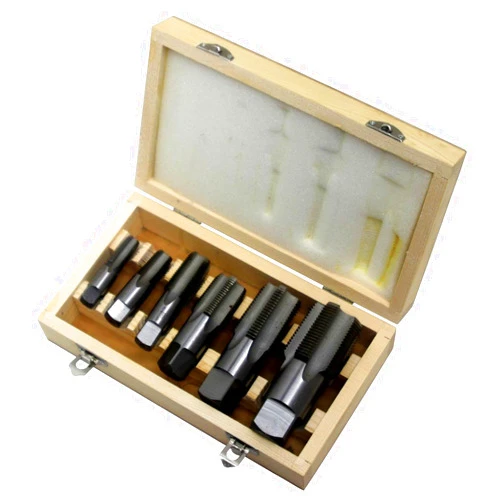 Drill America - DWTPT1/8-1SET 6 Piece NPT Pipe Tap, Carbon Steel, DWTPT Series Set, 1/8