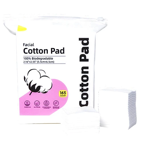 Illidi Cotton Squares for Face,165 Count,100% Cotton Pads, Lint-Free,Ideal for Sensitive Skin,Face Cleansing and Makeup Removal